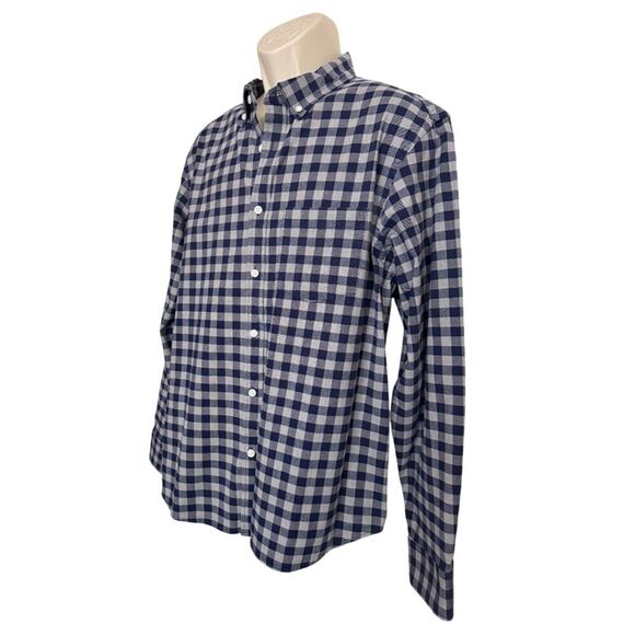 Old Navy Blue & Gray Plaid Button Down Shirt Size L - Picture 6 of 11
